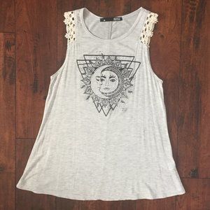 Rebel Sugar Moon & Sun Sleeveless Top NWOT